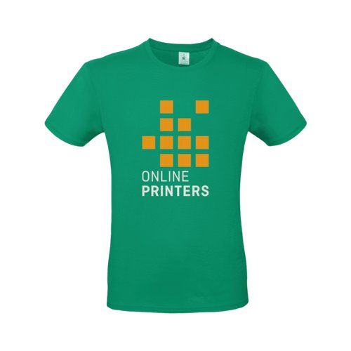 Grünes Baumwoll-T-Shirt mit kurzen Ärmeln und Rundhalsausschnitt.