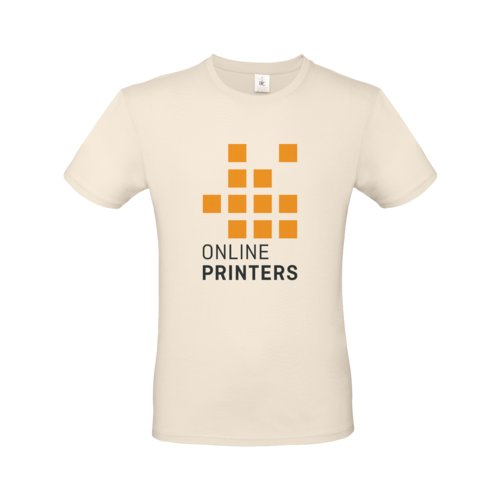 Beiges Baumwoll-T-Shirt für Herren mit kurzen Ärmeln.