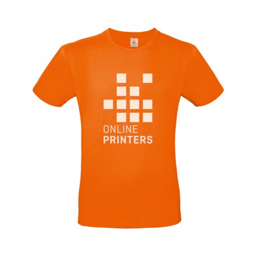 Oranges Baumwoll-T-Shirt für Herren mit kurzen Ärmeln.