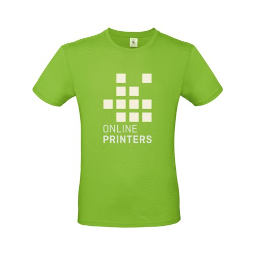 Apfelgrünes Baumwoll-T-Shirt für Herren mit kurzen Ärmeln.