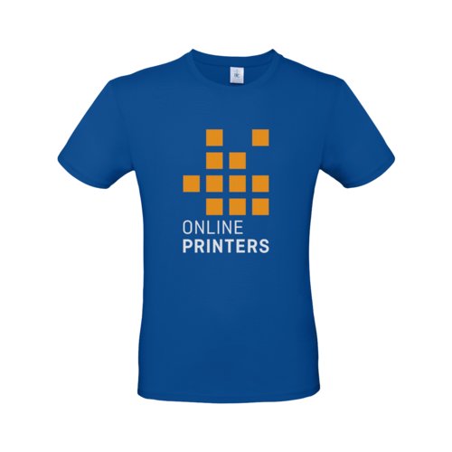 Royalblaues Baumwoll-T-Shirt für Herren mit kurzen Ärmeln.