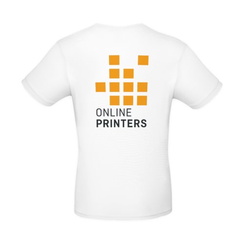 Weißes Baumwoll-T-Shirt für Herren mit kurzen Ärmeln.
