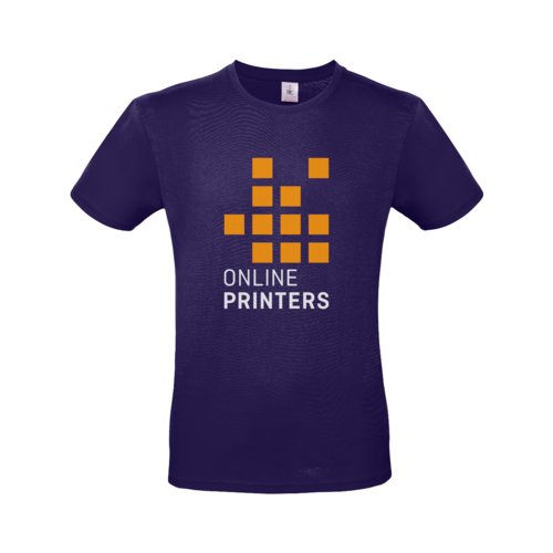 Dunkelviolettes Baumwoll-T-Shirt für Herren mit kurzen Ärmeln.