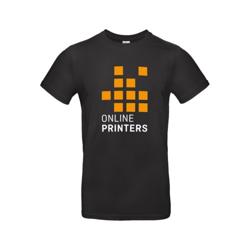 Schwarzes Baumwoll-T-Shirt fr Herren mit kurzen rmeln.
