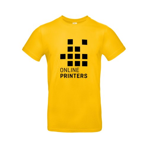 Goldgelbes Baumwoll-T-Shirt fr Herren mit kurzen rmeln.