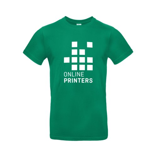 Grnes Baumwoll-T-Shirt mit kurzen rmeln.