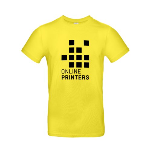 Gelbes Baumwoll-T-Shirt fr Herren mit kurzen rmeln.