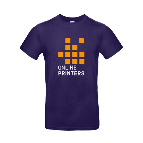 Dunkelviolettes Baumwoll-T-Shirt fr Herren mit kurzen rmeln.