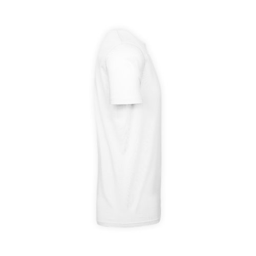 Weies Baumwoll-T-Shirt mit kurzen rmeln und Rundhalsausschnitt.