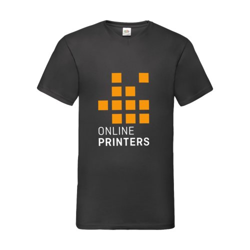 Schwarzes Baumwoll-T-Shirt mit V-Ausschnitt für Herren.