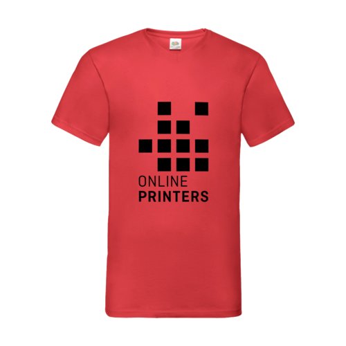 Rotes Baumwoll-T-Shirt mit V-Ausschnitt für Herren.