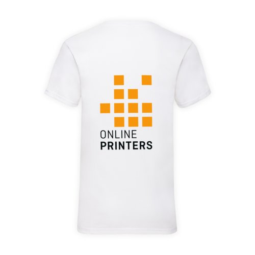 Weißes Baumwoll-T-Shirt mit V-Ausschnitt für Herren.