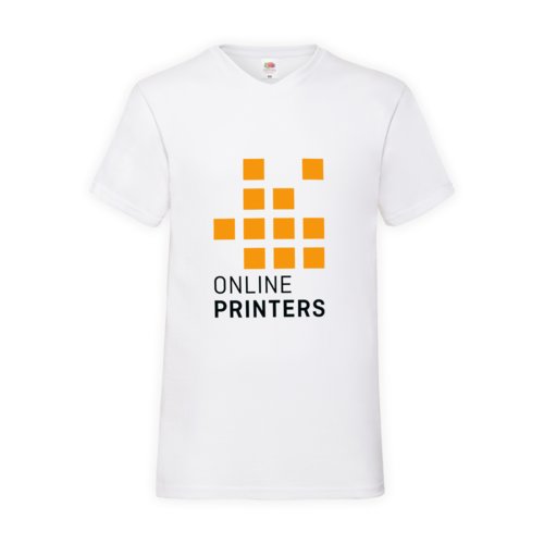 Weißes Baumwoll-T-Shirt mit V-Ausschnitt für Herren.