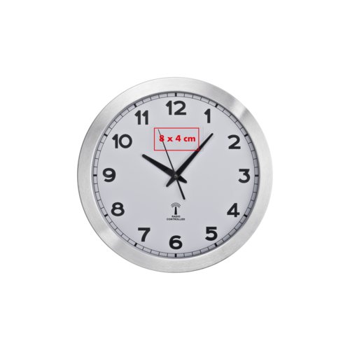 Metall Wanduhr mit Funkuhrwerk.