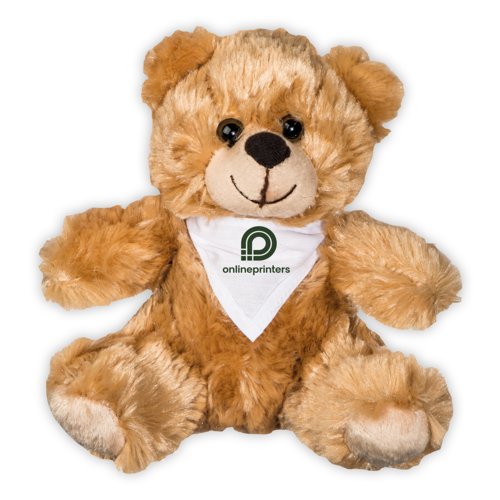 Brauner Plsch-Teddybr mit Halstuch.