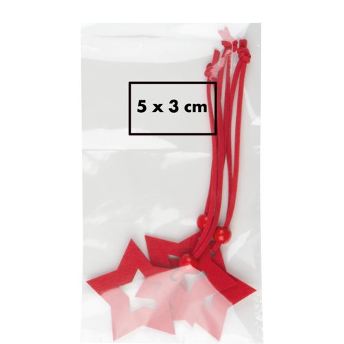 Rotes Filz Stern Anhnger Set mit Kordel.