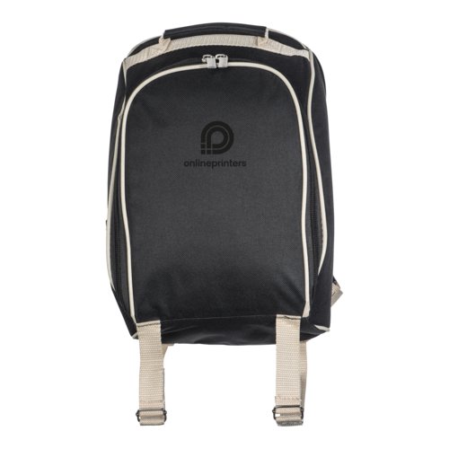 Schwarzer Picknick-Rucksack mit verstellbaren Trgern.