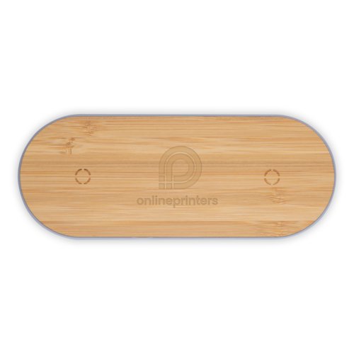 Holz Induktionsladestation im lnglichen Design.