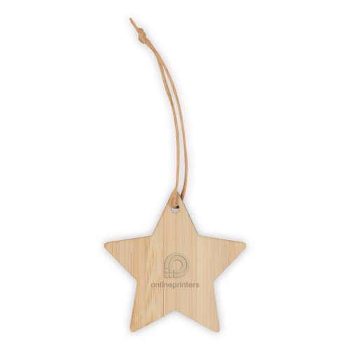 Holz-Sternanhnger mit einer Kordel zum Aufhngen.