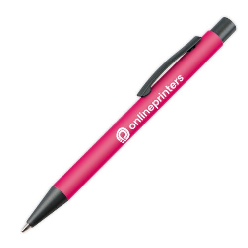 Pinker Kugelschreiber aus Kunststoff mit Clip.