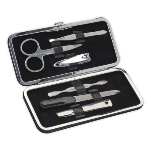 Mehrteiliges Manikürset aus Metall mit Etui.