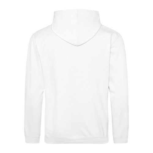 Weier Baumwoll-Polyester-Hoodie mit Kapuze und Kngurutasche.