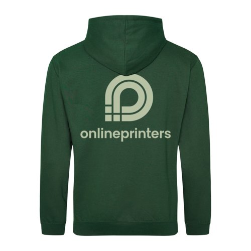 Dunkelgrner Hoodie aus Baumwollmischgewebe mit Kapuze und Kordelzug.