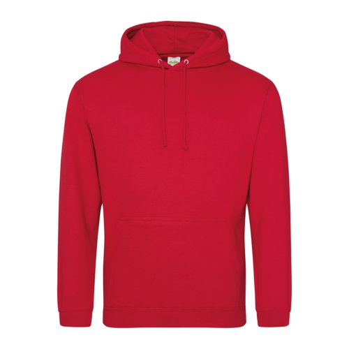 Roter Hoodie aus Baumwollmischgewebe mit Kapuze und Kngurutasche.