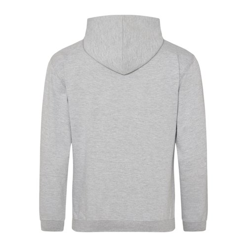 Grau melierter Hoodie aus Baumwollmischung mit Kapuze.
