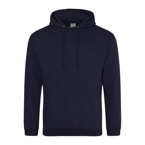 Marineblauer Hoodie aus Baumwollmischgewebe mit Kapuze und Kngurutasche.