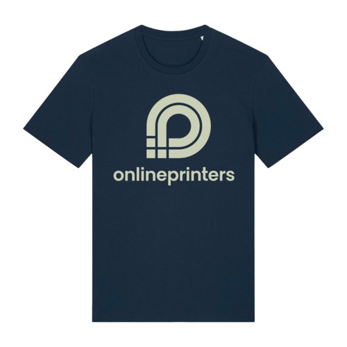 Marineblaues T-Shirt aus Bio-Baumwolle mit kurzen rmeln.