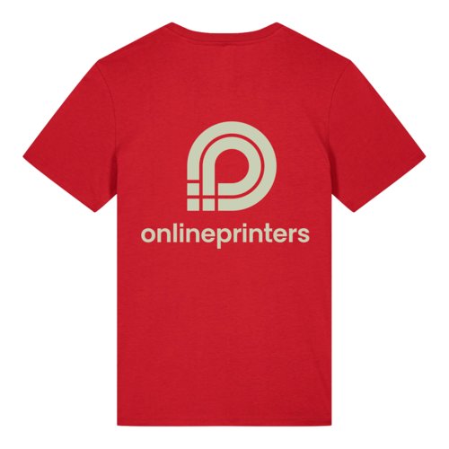 Rotes T-Shirt aus Bio-Baumwolle mit kurzen rmeln.