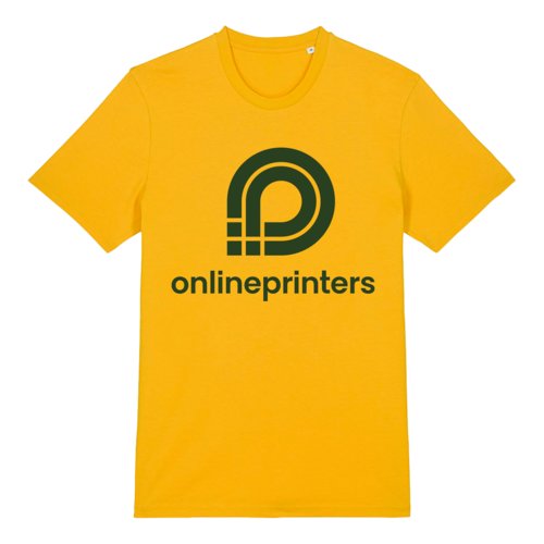 Gelbes T-Shirt aus Bio-Baumwolle mit kurzen rmeln.