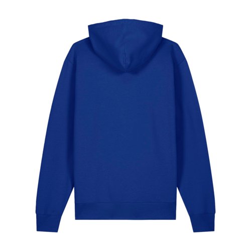Dunkelblauer Baumwoll-Hoodie mit Kapuze und Kngurutasche.