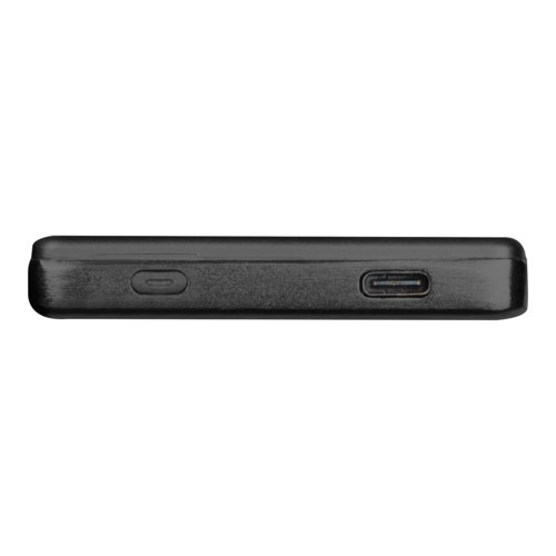 Schwarze Powerbank mit USB-Anschlssen.
