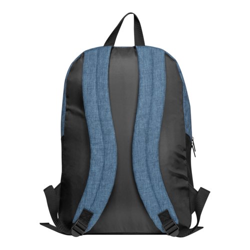 Dunkelblauer Rucksack mit verstellbaren Trgern und Reiverschluss.