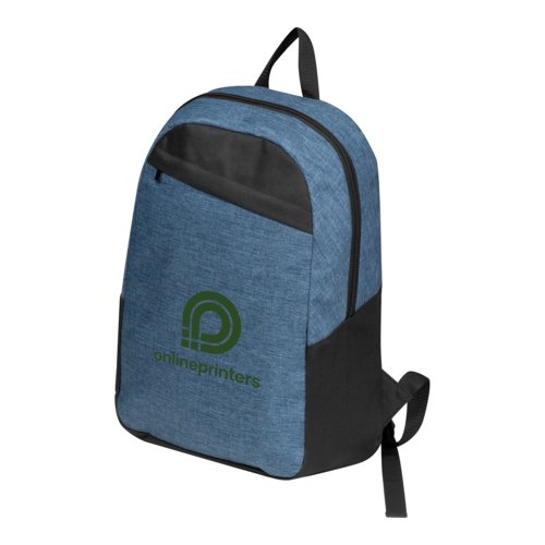 Dunkelblauer Rucksack aus robustem Material mit verstellbaren Trgern.