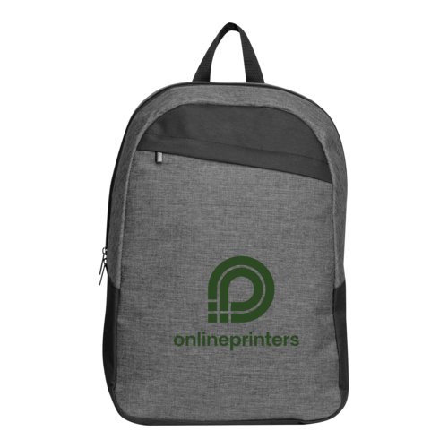 Grauer Stoff-Rucksack mit Reiverschlussfach.