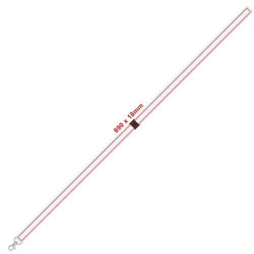 Helles Polyester-Lanyard mit Karabinerhaken.