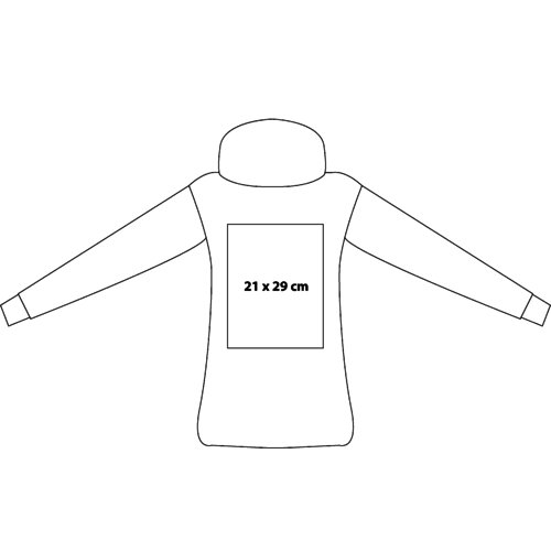 Weißer Damen-Hoodie aus Mischgewebe mit Kapuze und Kängurutasche.