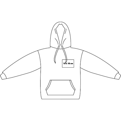 Baumwoll-Kapuzenpullover fr Herren mit Kordel und Beuteltasche.