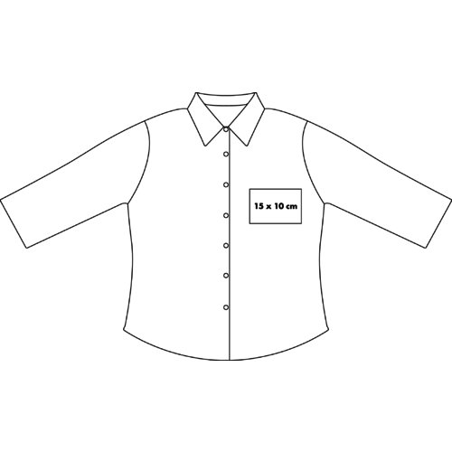 Popeline Bluse mit halben rmeln und Knopfleiste fr Damen.