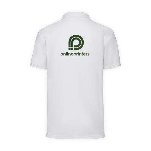 Weies Poloshirt aus Polyester-Baumwoll-Mischgewebe mit kurzem rmel.