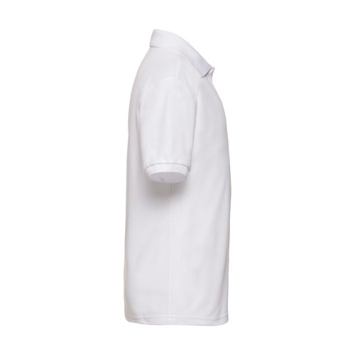 Weies Mischgewebe-Piqu-Poloshirt fr Kinder mit Knopfleiste.