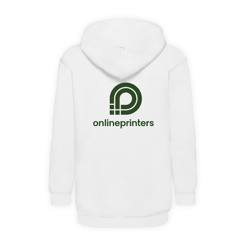 Weier Baumwoll-Polyester-Hoodie fr Kinder mit Kapuze.
