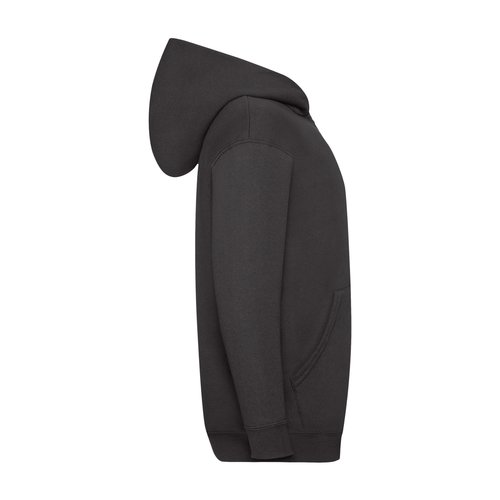 Schwarze Sweatjacke aus Baumwollmischgewebe mit Kapuze und durchgehendem Reiverschluss fr Kinder.
