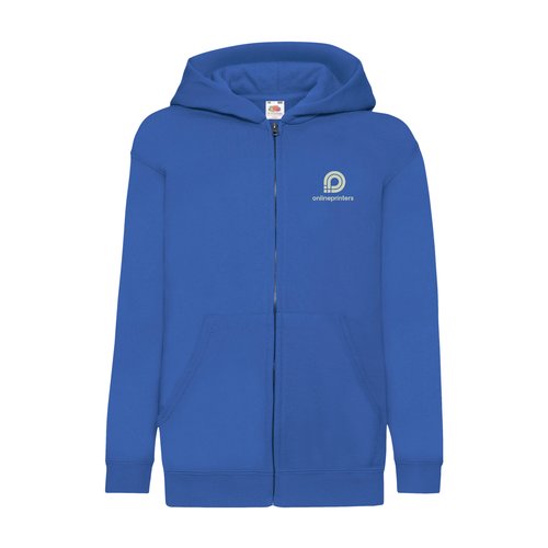 Knigsblaue Sweatjacke aus Baumwollmischgewebe mit Kapuze und durchgehendem Reiverschluss.
