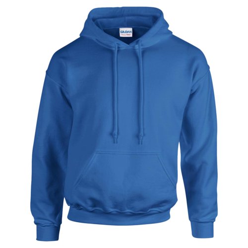 Knigsblauer Hoodie aus Baumwollmischgewebe mit Kapuze und Kngurutasche.