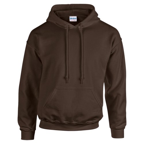 Dunkelbrauner Baumwoll-Polyester-Hoodie fr Herren mit Kapuze und Kngurutasche.