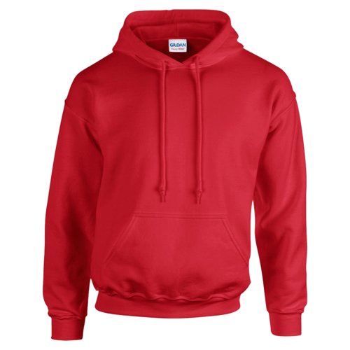 Roter Herren-Hoodie aus Baumwollmischgewebe mit Kngurutasche und Kapuze.